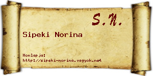 Sipeki Norina névjegykártya